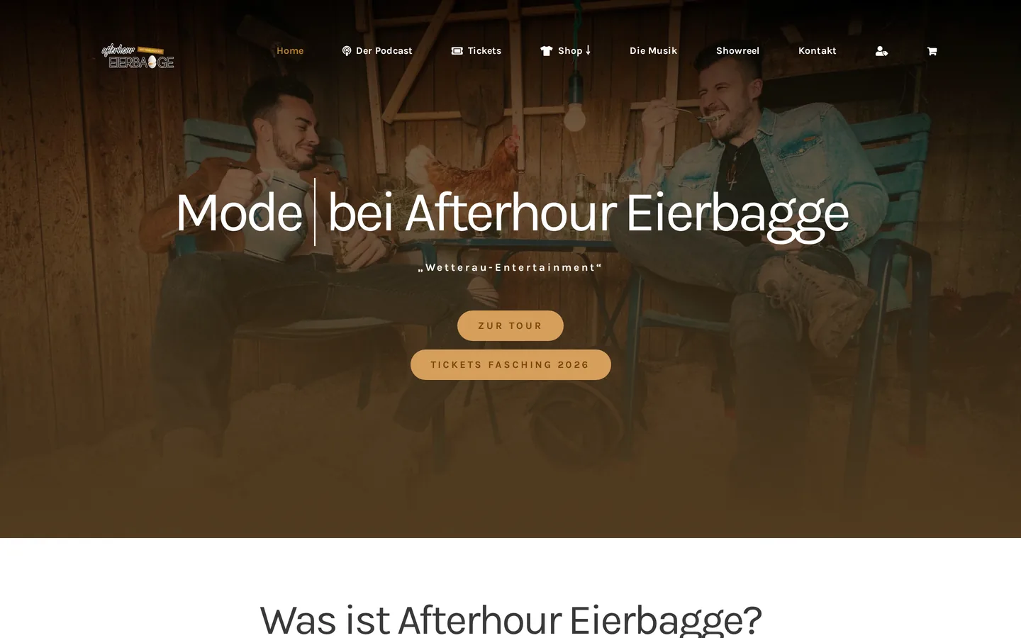 Afterhour Eierbagge – Website für Entertainment-Projekt