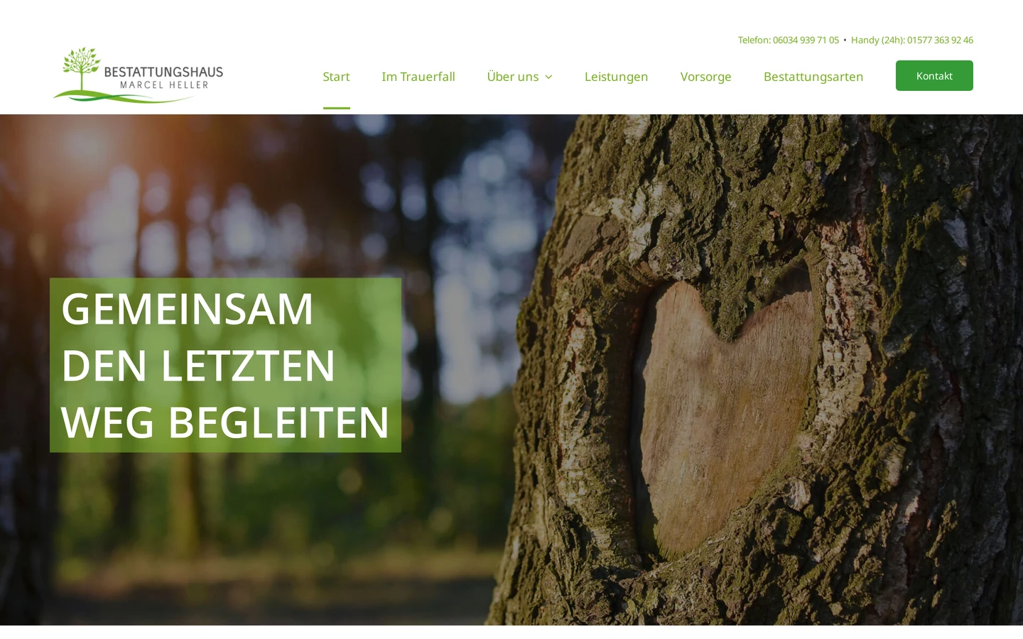 Bestattungshaus Heller – Webdesign für Bestattungsunternehmen